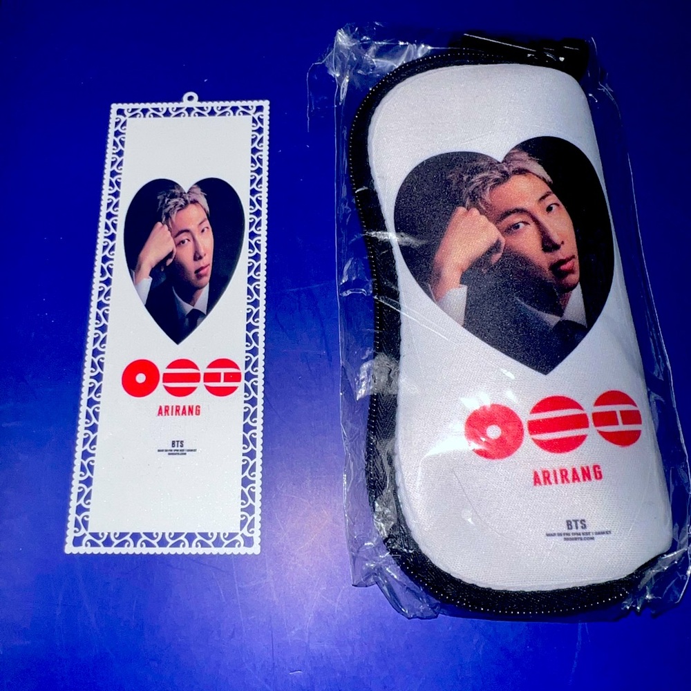 BTS RM (kim nam-joon) eyeglass case and metal bookmarker